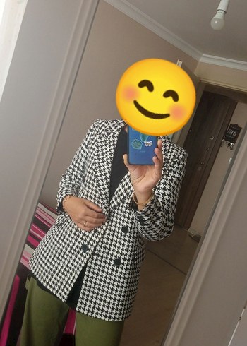 H&G Design Kazayağı Desenli Kışlık Kadın Blazer - Görsel 8