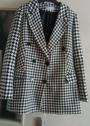 H&G Design Kazayağı Desenli Kışlık Kadın Blazer - Görsel 2