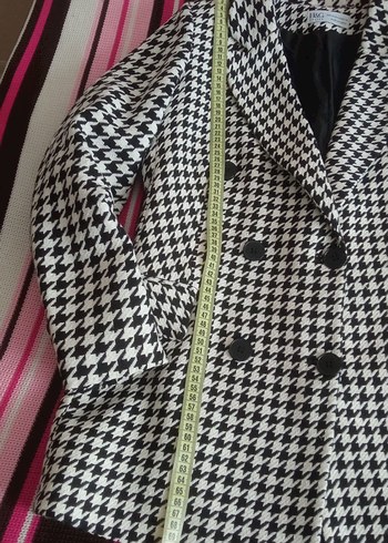 H&G Design Kazayağı Desenli Kışlık Kadın Blazer - Görsel 4