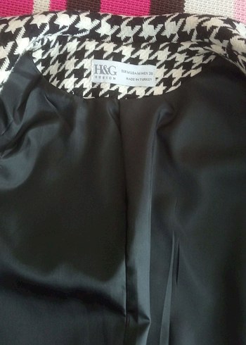 H&G Design Kazayağı Desenli Kışlık Kadın Blazer - Görsel 5
