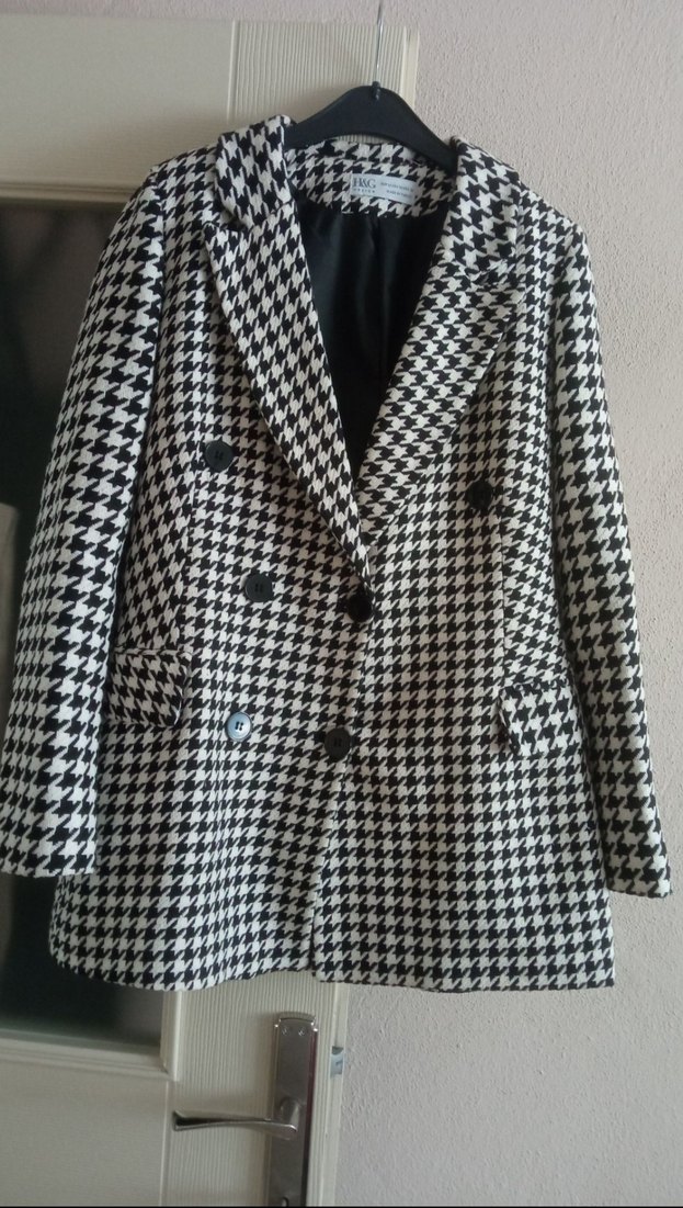 H&G Design Kazayağı Desenli Kışlık Kadın Blazer - Görsel 2