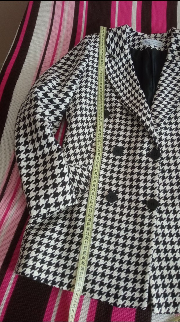 H&G Design Kazayağı Desenli Kışlık Kadın Blazer - Görsel 4