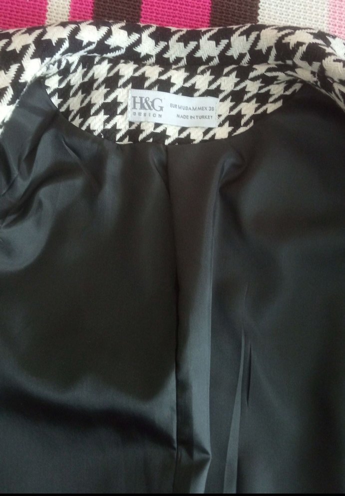 H&G Design Kazayağı Desenli Kışlık Kadın Blazer - Görsel 5