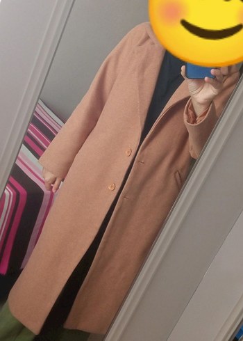 Camel Rengi Kadın Kaşe Kaban - Görsel 6