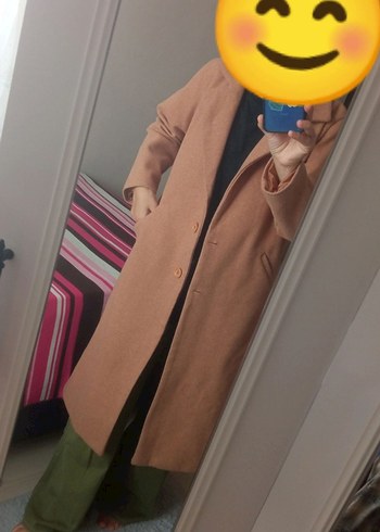 Camel Rengi Kadın Kaşe Kaban - Görsel 5