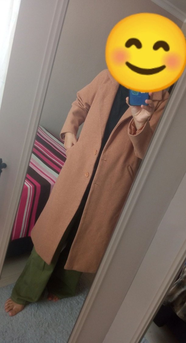 Camel Rengi Kadın Kaşe Kaban - Görsel 5