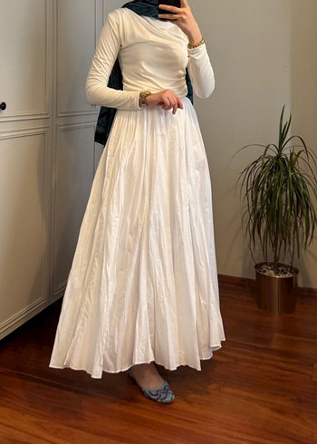 Pamuk Vual Beyaz Etek - Görsel 2