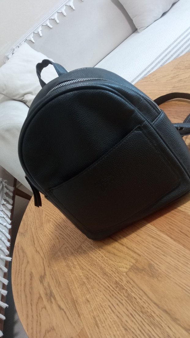 Siyah Deri Kadın Sırt Çantası - Görsel 2