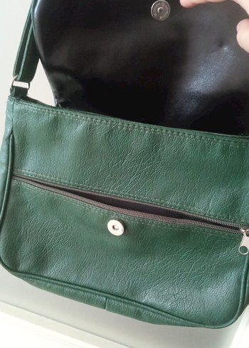 Yeşil Deri Kadın Çanta - Görsel 7