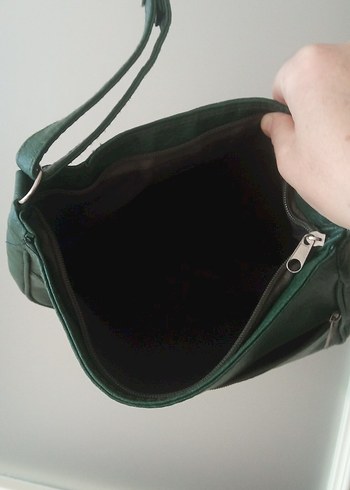 Yeşil Deri Kadın Çanta - Görsel 8