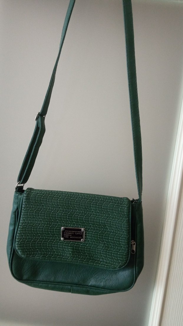 Yeşil Deri Kadın Çanta - Görsel 5