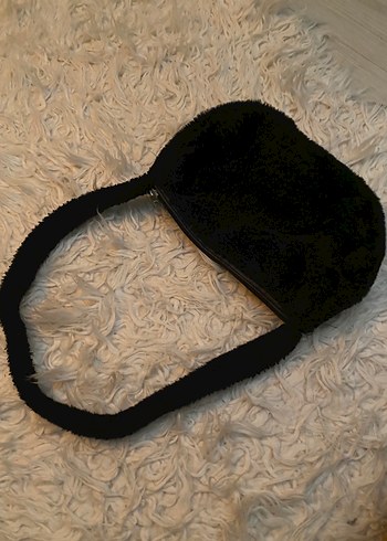 Siyah Peluş Kadın El Çantası - Görsel 3