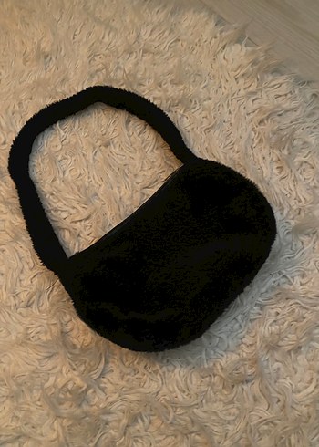 Siyah Peluş Kadın El Çantası - Görsel 2