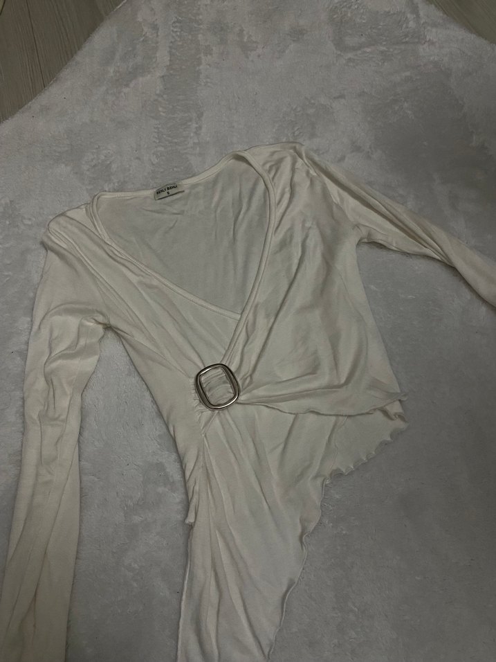 Beyaz Gold Detaylı Kadın Büstiyer - Görsel 4