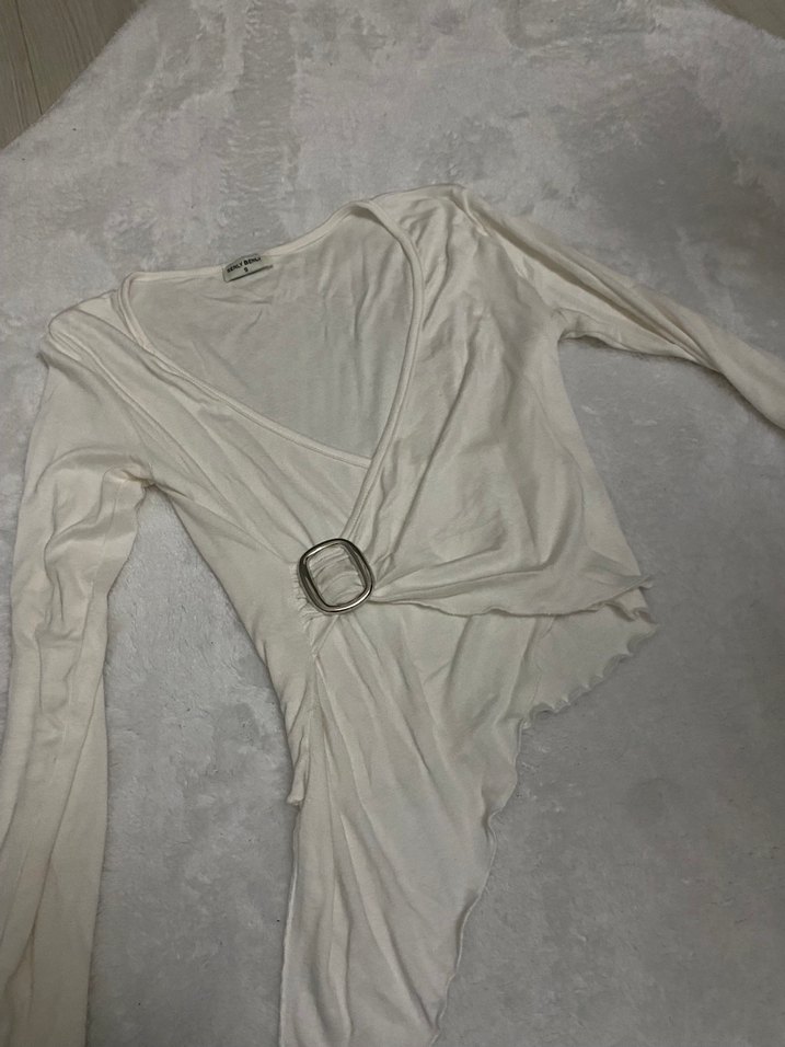 Beyaz Gold Detaylı Kadın Büstiyer - Görsel 3