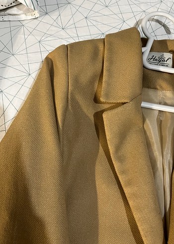 s Beden Düğmeli Kahverengi Kadın Blazer Ceket