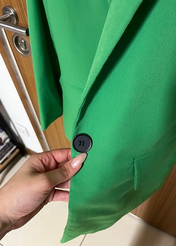 Diğer Düğmeli Yeşil Kadın Blazer Ceket