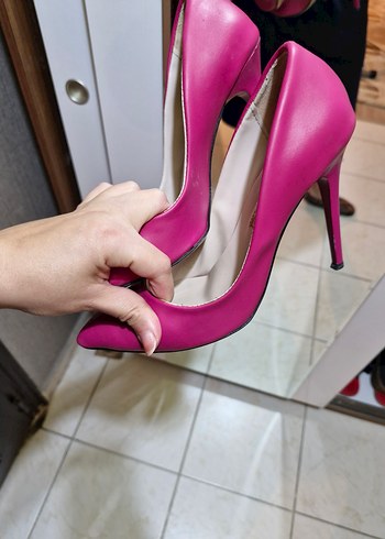 Pembe İnce Topuklu Kadın Stiletto - Görsel 2