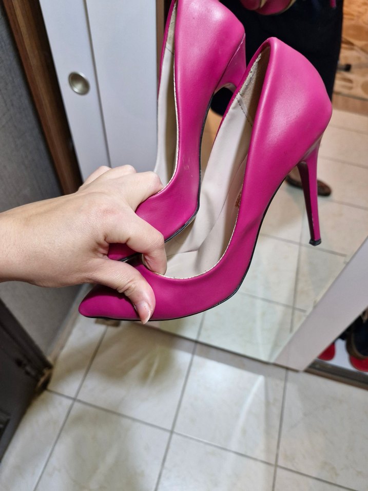 Pembe İnce Topuklu Kadın Stiletto - Görsel 2