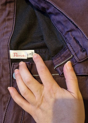 penti fermuarlı mor pantalon - Görsel 4