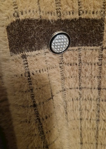 Düğmeli Kahverengi Kadın Triko Hırka - Görsel 5