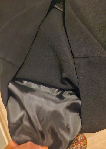 Kemas kadın Siyah Midi Kumaş Etek - Görsel 6