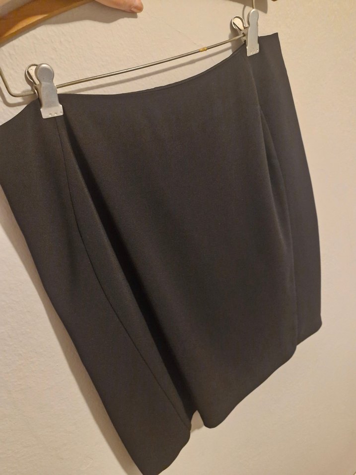 Kemas kadın Siyah Midi Kumaş Etek - Görsel 2