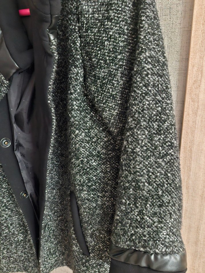 Gri Düğmeli Kemas Midi Kaban - Görsel 2