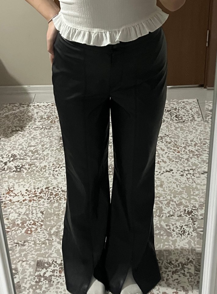 Siyah Kadın Deri Pantalon - Görsel 2