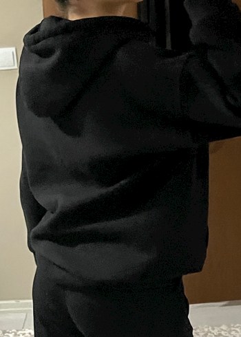 Siyah Fermuarlı Kadın Sweatshirt - Görsel 2