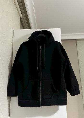 Siyah Fermuarlı Kadın Sweatshirt - Görsel 4