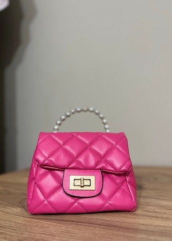 Pembe Deri Kapitone Kadın Çanta - Görsel 2