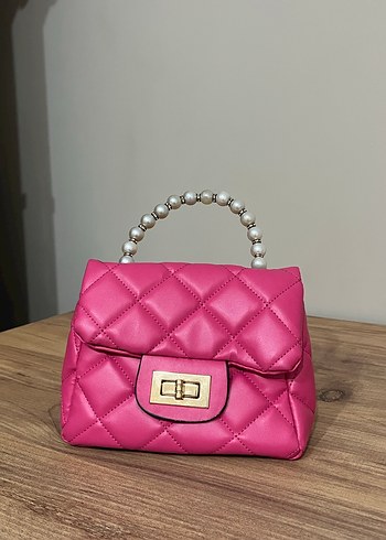 Pembe Deri Kapitone Kadın Çanta - Görsel 3