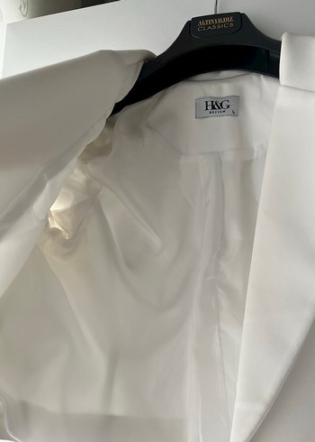 Beyaz Mini Kadın Blazer Ceket - Görsel 3