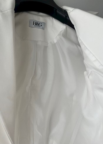 Beyaz Mini Kadın Blazer Ceket - Görsel 6