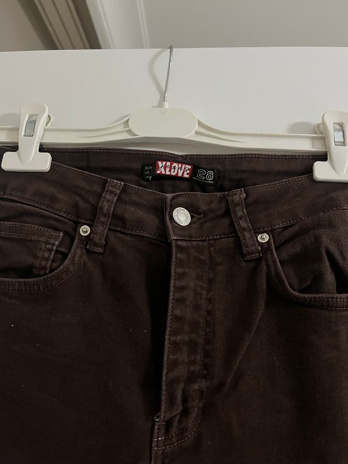 Kahverengi Regular Fit Midi Kadın Kot Pantolon - Görsel 3