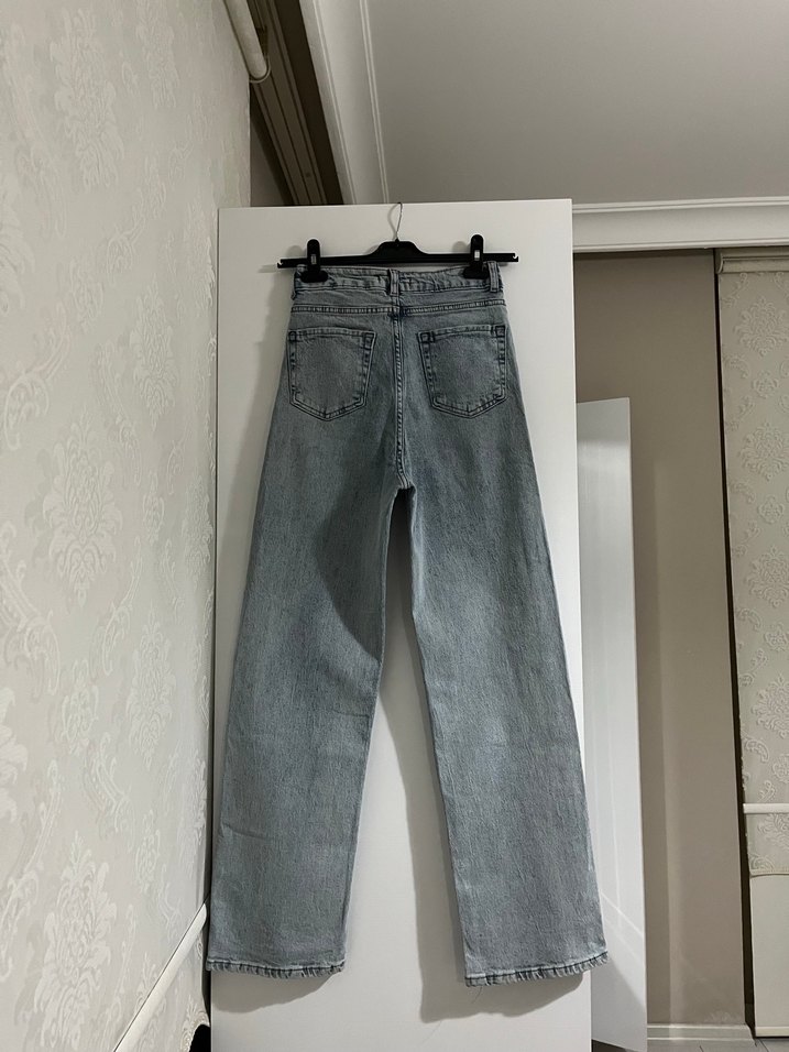 Gri Denim Kadın Kot Pantolon - Görsel 2