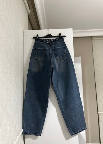 Gri Mavi Bol Kesim Kadın Denim Pantolon - Görsel 2