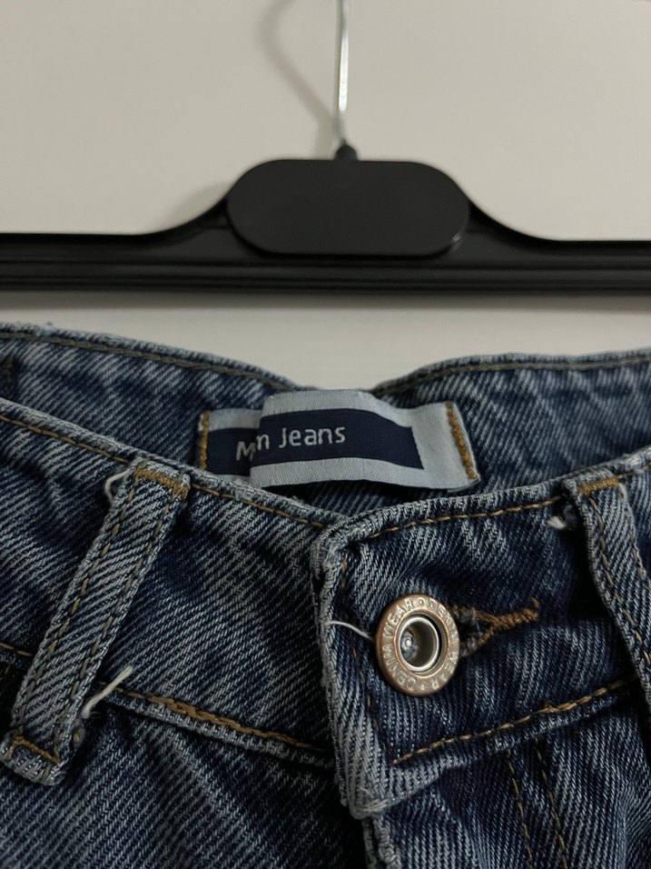 Gri Mavi Bol Kesim Kadın Denim Pantolon - Görsel 3