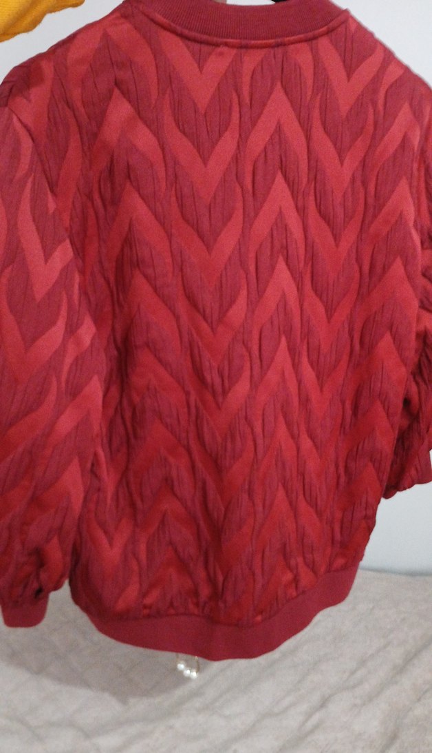 Bordo Fermuarlı Kadın Ceket - Görsel 4