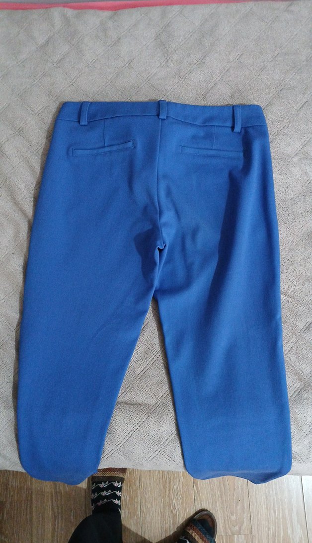 Mavi Kadın Kumaş Pantolon, Normal Boy, Fermuarlı - Görsel 5