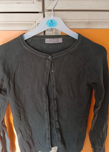 Zara Düğmeli Gri Uzun Kollu Kadın Hırka