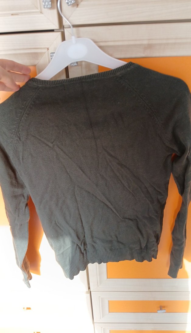 Düğmeli Yeşil Uzun Kollu Kadın Hırka - Görsel 4