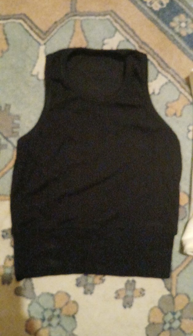 Kadın Siyah ve sari renk Yüksek Yakalı Kolsuz Pamuklu Atlet - Görsel 3