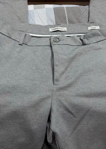 36 Beden Gri Erkek Slim Fit Düğmeli Pantolon
