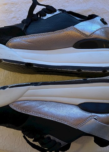 Yılan Desenli Siyah Spor Platform Sneakers - Görsel 5