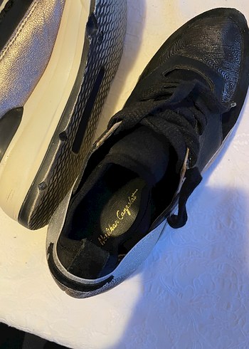 Yılan Desenli Siyah Spor Platform Sneakers - Görsel 7