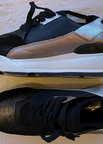 Yılan Desenli Siyah Spor Platform Sneakers - Görsel 4