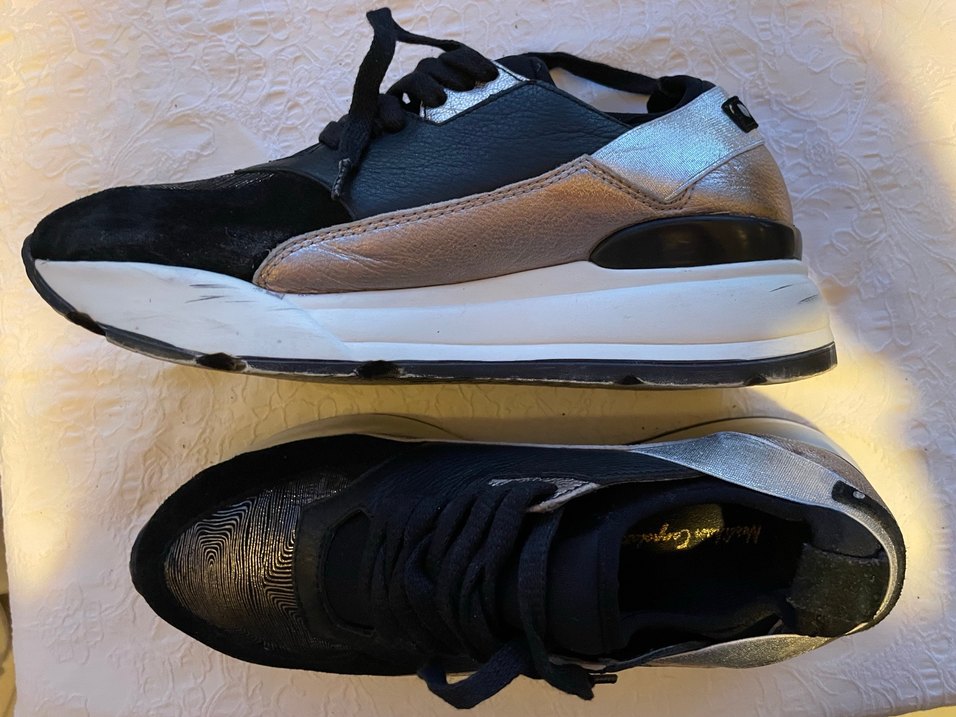 Yılan Desenli Siyah Spor Platform Sneakers - Görsel 4