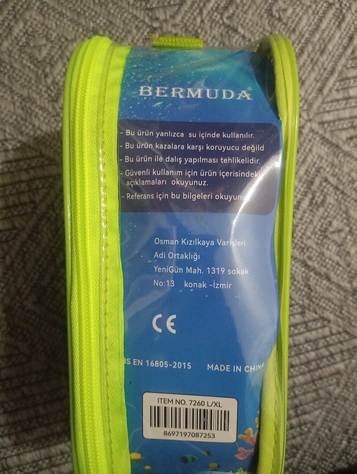 Renkli Fermuarlı Yüzücü Gözlüğü - Bermuda L/XL - Görsel 3